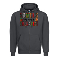 Smoke santa's favorite therapist Zipper Hoodie - Jasminsmagicworld