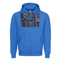 True Royal santa's favorite therapist Zipper Hoodie - Jasminsmagicworld