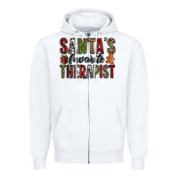 White santa's favorite therapist Zipper Hoodie - Jasminsmagicworld