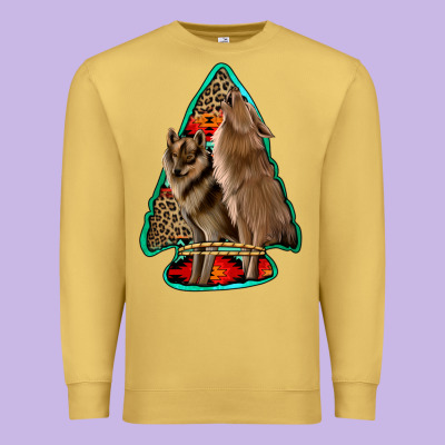 Howling Wolves Arrowhead Premium Sweatshirt Designed By Jasminsmagicworld