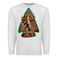Oatmeal Heather howling wolves arrowhead Premium Sweatshirt - Jasminsmagicworld