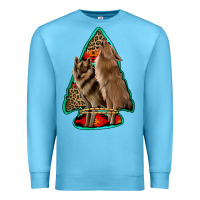 Ocean Blue howling wolves arrowhead Premium Sweatshirt - Jasminsmagicworld