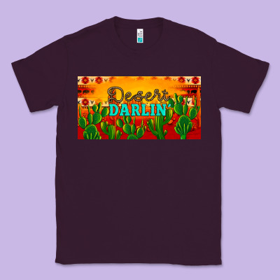 Desert Darlin' Aztec Desert Sunset License Plate Classic Tee Designed By Artiststas