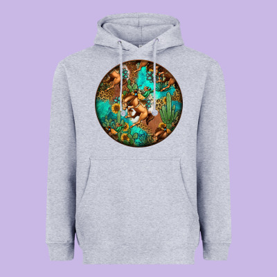 Western Pattern Circle Heavyweight Hoodie Designed By Jasminsmagicworld