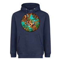 Navy western pattern circle Heavyweight Hoodie - Jasminsmagicworld