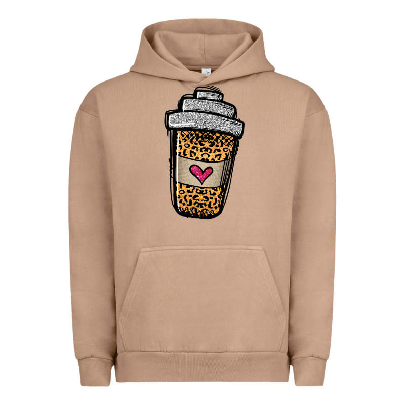 Leopard Glitter Coffee Cup Urban Hoodie by Jasminsmagicworld | Teevron