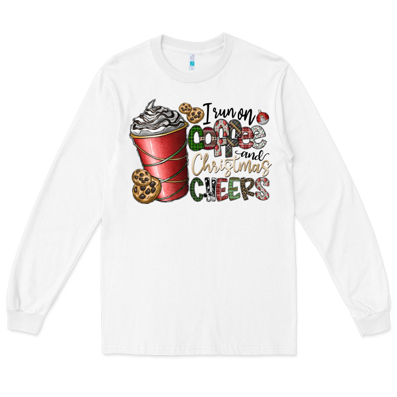 I Run On Coffee And Christmas Cheers Long Sleeve Tee by CowhideDigitalArt | Teevron