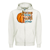 Oatmeal Heather Autumn leaves and pumpkin please Zipper Hoodie - RanaPortraitStore