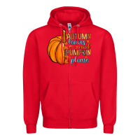 Red Autumn leaves and pumpkin please Zipper Hoodie - RanaPortraitStore