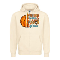 Sandshell Autumn leaves and pumpkin please Zipper Hoodie - RanaPortraitStore