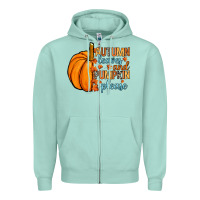 Seafoam Autumn leaves and pumpkin please Zipper Hoodie - RanaPortraitStore