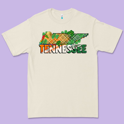Tennessee Map St Patricks Day Premium Tee Designed By Fadigitalartstudio