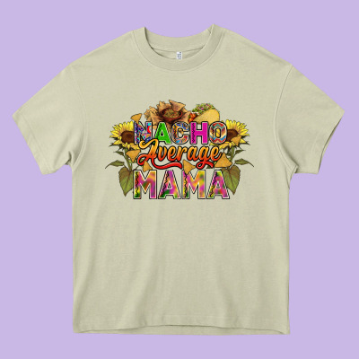 Nacho Average Mama Heavy Core Tee Designed By Fadigitalartstudio