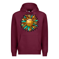 Burgundy Softball Sunflower Premium Hoodie - Jasminsmagicworld