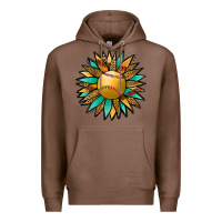 Chestnut Softball Sunflower Premium Hoodie - Jasminsmagicworld