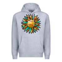 Heather Grey Softball Sunflower Premium Hoodie - Jasminsmagicworld