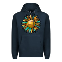 Navy Softball Sunflower Premium Hoodie - Jasminsmagicworld