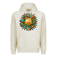 Oatmeal Heather Softball Sunflower Premium Hoodie - Jasminsmagicworld