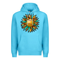 Ocean Blue Softball Sunflower Premium Hoodie - Jasminsmagicworld