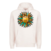 Pale Pink Softball Sunflower Premium Hoodie - Jasminsmagicworld