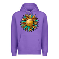 Purple Softball Sunflower Premium Hoodie - Jasminsmagicworld