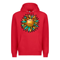 Red Softball Sunflower Premium Hoodie - Jasminsmagicworld