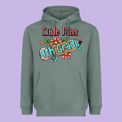 Little Miss Fourth Grade Heavyweight Hoodie Designed By Jasminsmagicworld