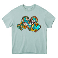 Arona western leopard turquoise cowhide hearts olivia Heavy Core Tee - OliviaCreatesArt