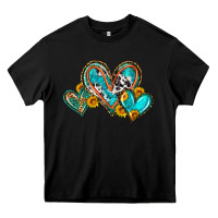Black western leopard turquoise cowhide hearts olivia Heavy Core Tee - OliviaCreatesArt