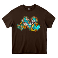 Chocolate Brown western leopard turquoise cowhide hearts olivia Heavy Core Tee - OliviaCreatesArt