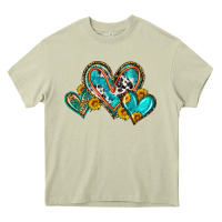 Mossy western leopard turquoise cowhide hearts olivia Heavy Core Tee - OliviaCreatesArt