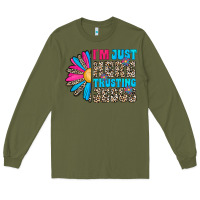 Army Green im just here trusting jesus Long Sleeve Tee - CowhideDigitalArt