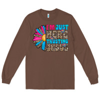 Chestnut im just here trusting jesus Long Sleeve Tee - CowhideDigitalArt
