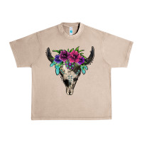 French Oak cowhide bull skull Urban Heavy Tee - Jasminsmagicworld