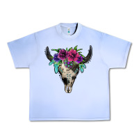 Grape Ice cowhide bull skull Urban Heavy Tee - Jasminsmagicworld