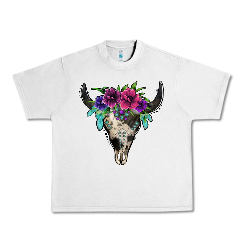 Cowhide Bull Skull Urban Heavy Tee by Jasminsmagicworld | Teevron