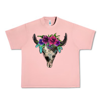Salmon cowhide bull skull Urban Heavy Tee - Jasminsmagicworld