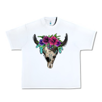 White cowhide bull skull Urban Heavy Tee - Jasminsmagicworld