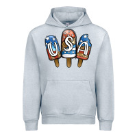 Heather Grey USA Patriotic Leopard Popsicles Urban Hoodie - Jasminsmagicworld