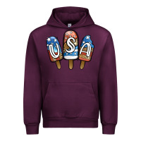 Mauve Wine USA Patriotic Leopard Popsicles Urban Hoodie - Jasminsmagicworld