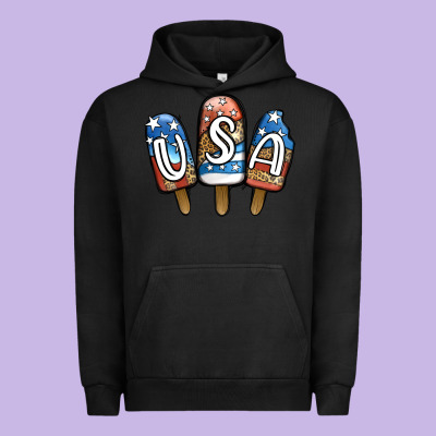 Usa Patriotic Leopard Popsicles Urban Hoodie Designed By Jasminsmagicworld