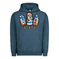 Pigment Midnight Navy USA Patriotic Leopard Popsicles Urban Hoodie - Jasminsmagicworld