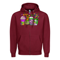 Burgundy mardi gras coffee cups Zipper Hoodie - Jasminsmagicworld