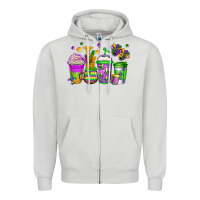 Dove Grey mardi gras coffee cups Zipper Hoodie - Jasminsmagicworld