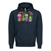 Navy mardi gras coffee cups Zipper Hoodie - Jasminsmagicworld