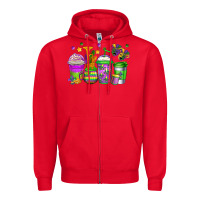 Red mardi gras coffee cups Zipper Hoodie - Jasminsmagicworld