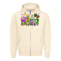 Sandshell mardi gras coffee cups Zipper Hoodie - Jasminsmagicworld