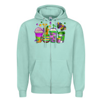 Seafoam mardi gras coffee cups Zipper Hoodie - Jasminsmagicworld