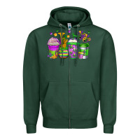 Sports Green mardi gras coffee cups Zipper Hoodie - Jasminsmagicworld