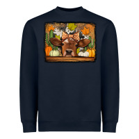 Navy fall cow Heavyweight Sweatshirt - Jasminsmagicworld